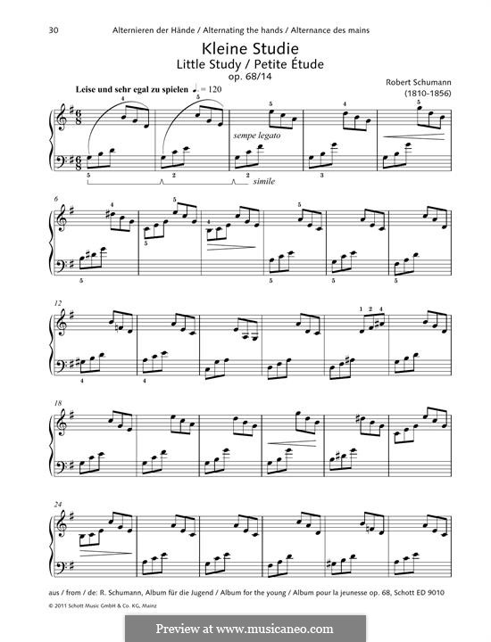No.14 Kleine Studie (Little Etude): For piano by Robert Schumann
