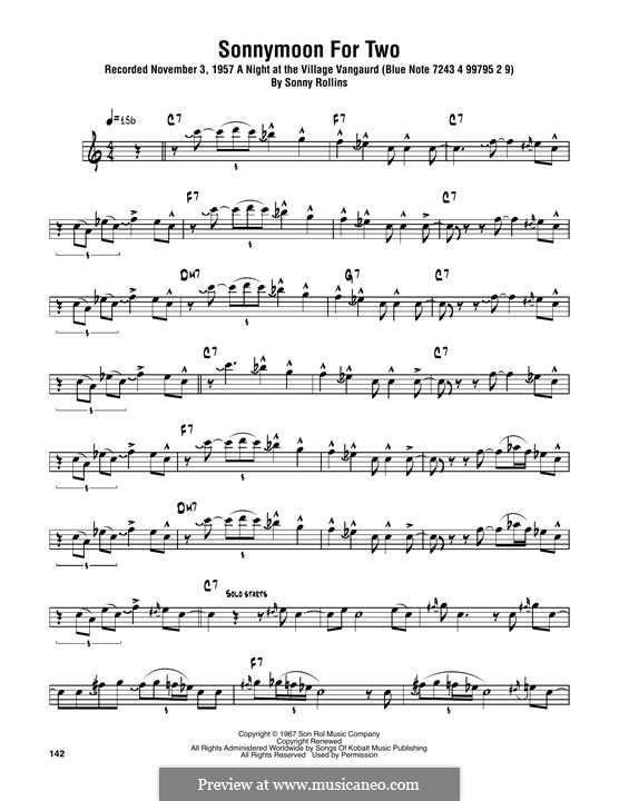 Sonnymoon for Two: For tenor saxophone by Sonny Rollins