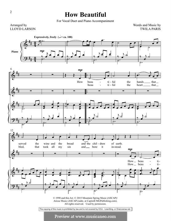 How Beautiful by T. Paris - sheet music on MusicaNeo