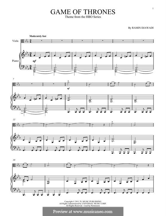 Game of Thrones: For viola and piano by Ramin Djawadi