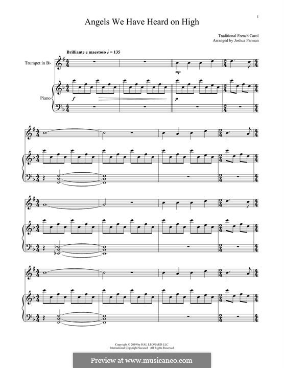 Two instruments version: For trumpet and piano by folklore
