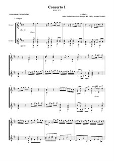 Concerto for Keyboard in D Major, BWV 972: For two guitars by Johann Sebastian Bach