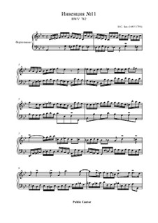 No.11 in G Minor, BWV 782: For piano by Johann Sebastian Bach