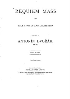 Requiem in B Flat Minor, B.165 Op.89: Full score by Antonín Dvořák