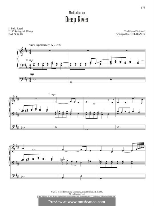 Deep River: For organ by folklore