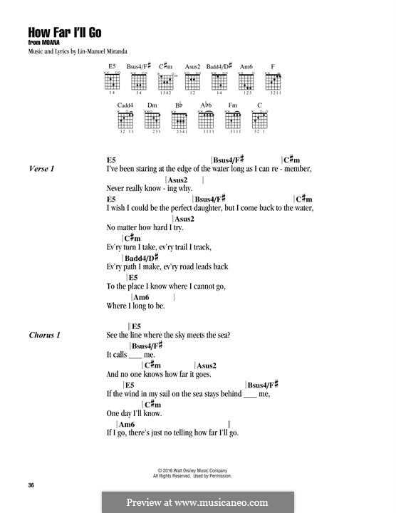 Vocal-instrumental version: Lyrics and chords by Lin-Manuel Miranda