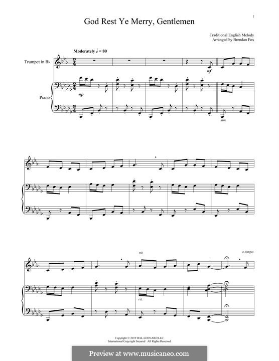 Instrumental version: For trumpet and piano by folklore