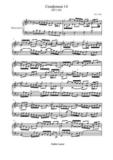 No.14 in B Flat Major, BWV 800: For piano by Johann Sebastian Bach