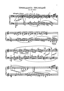 Thirteen Preludes, Op.32: Complete set by Sergei Rachmaninoff