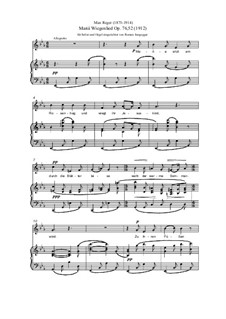 Simple Songs, Op.76: No.52 Maria Wiegenlied (Solist und Orgel) by Max Reger