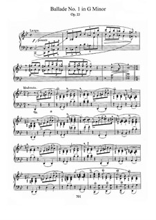 Ballade No.1 in G Minor, Op.23: For piano by Frédéric Chopin