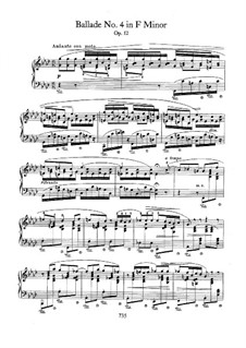 Ballade No.4 in F Minor, Op.52: For piano by Frédéric Chopin