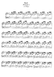Prelude and Fugue No.1 in C Major, BWV 846: For harpsichord by Johann Sebastian Bach