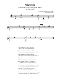 Klöpfellied: For guitar solo (C Major) by folklore
