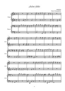 Adeste Fideles: For piano four hands by folklore
