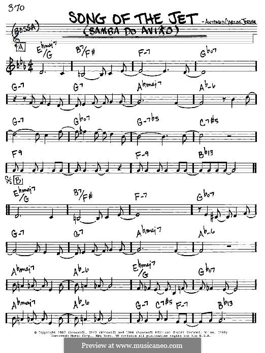 Song of the Jet (Samba do Aviao): For guitar by Antonio Carlos Jobim