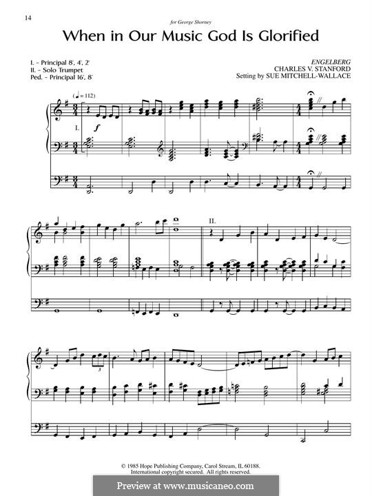 When in Our Music God Is Glorified: For organ by Charles Villiers Stanford