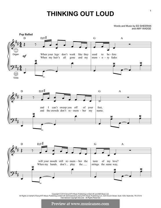 Thinking Out Loud: For accordion by Ed Sheeran, Amy Wadge