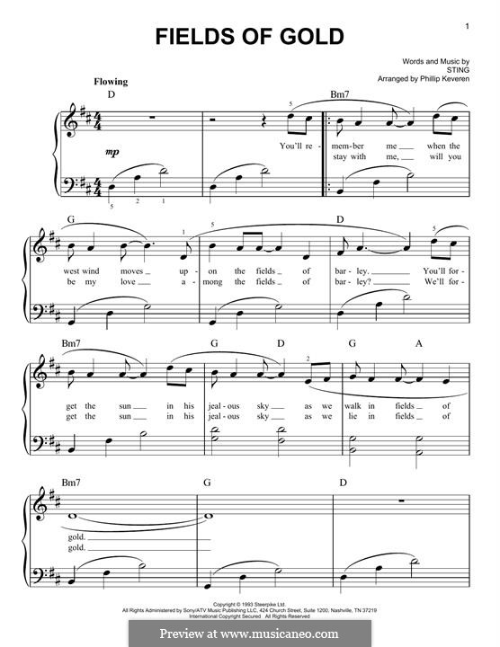 Fields of Gold: For piano by Sting