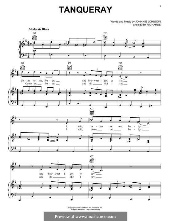 Tanqueray: For voice and piano (or guitar) by Keith Richards, Johnnie Johnson