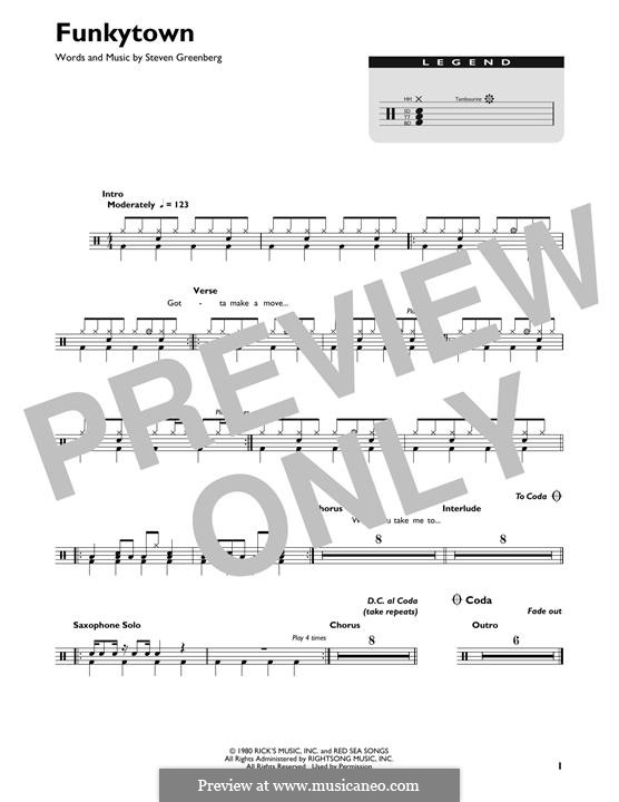 Vocal-instrumental version: Drum set by Steven Greenberg