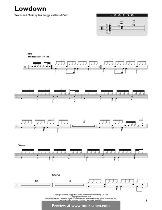 Lowdown (Boz Scaggs): Drum set by David Paich