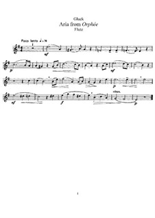 Mille pene: For flute and piano – solo part by Christoph Willibald Gluck