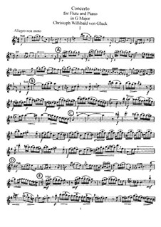 Concerto for Flute and Piano in G Major: Solo part by Christoph Willibald Gluck