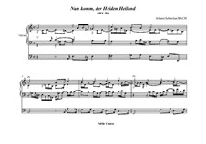 Nun komm, der Heiden Heiland, BWV 599: Für Orgel by Johann Sebastian Bach