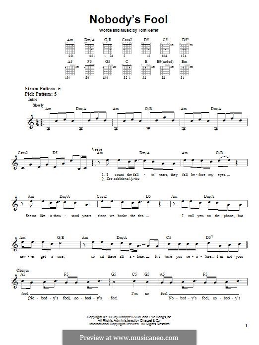 Nobody's Fool (Cinderella): For guitar by Tom Keifer