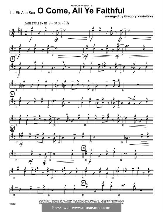 Jazz Ensemble version: 1st Eb Alto Saxophone part by John Francis Wade