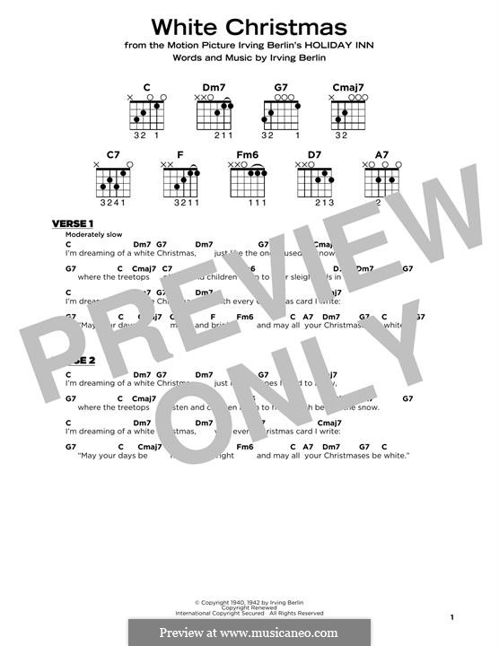 Guitar version: Chords and lyrics by Irving Berlin