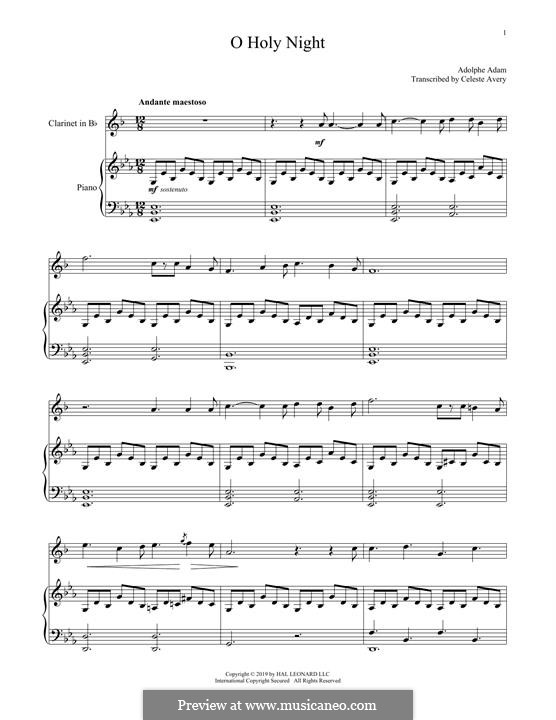 Instrumental version (Printable scores): For clarinet and piano by Adolphe Adam