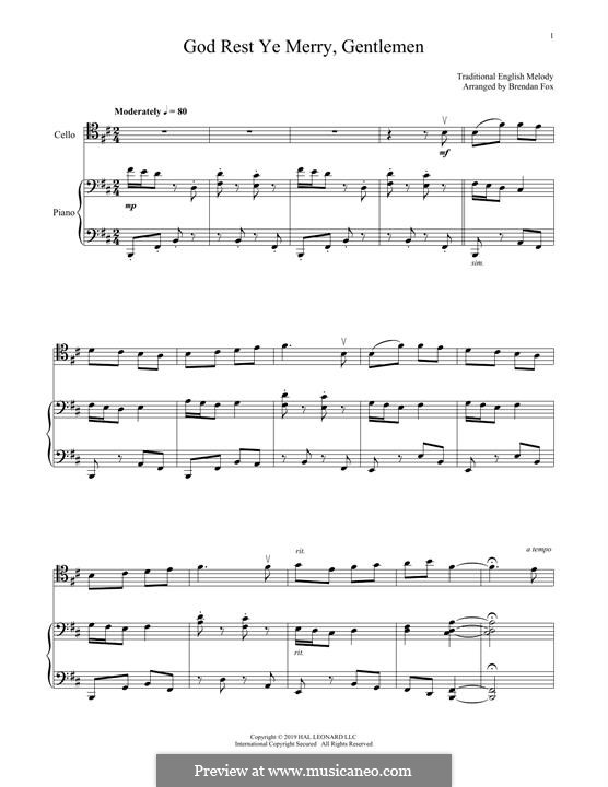 Instrumental version: For cello and piano by folklore