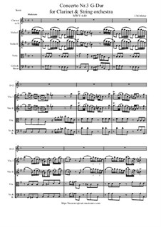 Clarinet concerto Nr.3 G-Dur, MWV 6/40: Clarinet concerto Nr.3 G-Dur by Johann Melchior Molter