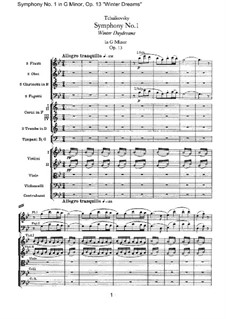 Symphony No.1 in G Minor 'Winter Daydreams', TH 24 Op.13: Full score by Pyotr Tchaikovsky