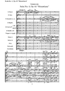 Suite No.4 in G Major 'Mozartiana', TH 34 Op.61: Full score by Pyotr Tchaikovsky