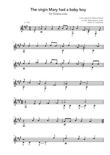 The Virgin Mary Had a Baby Boy: For guitar by folklore