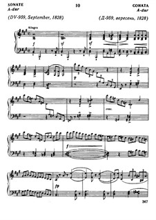 Sonata for Piano No.20 in A Major, D.959 by F. Schubert on MusicaNeo