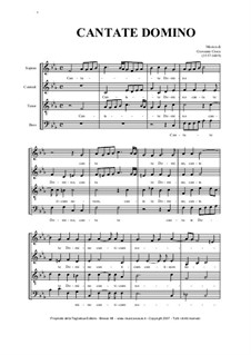 Cantate Domino: For SATB choir by Giovanni Croce