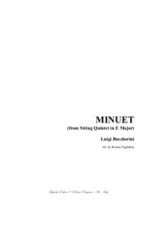 Minuet (Piano version): For a single performer by Luigi Boccherini