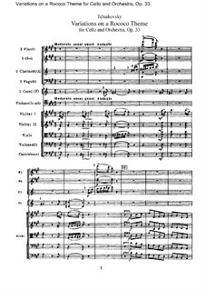 Variations on a Rococo Theme, TH 57 Op.33: Full score by Pyotr Tchaikovsky