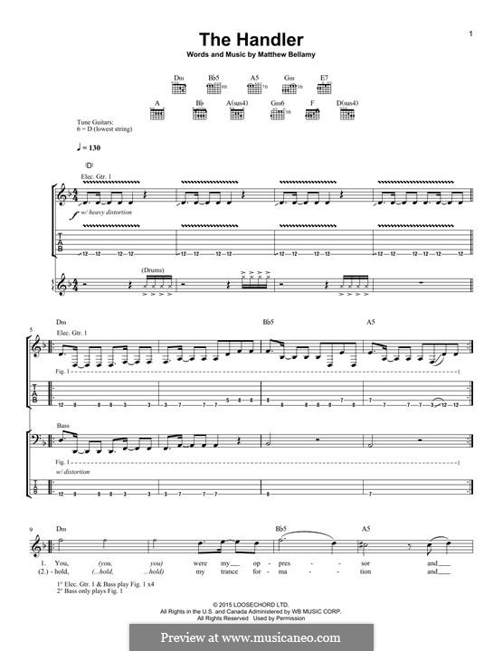 The Handler (Muse): For guitar with tab by Matthew Bellamy