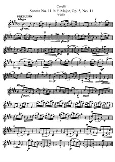 Sonata No.11: Solo part by Arcangelo Corelli