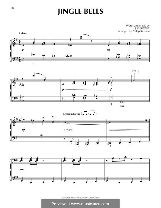 Piano version (printable scores): Jazz notes by James Lord Pierpont