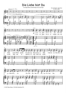 Die Liebe bist Du, Op.5: Für Singstimme und Orgel by Paul Nutt