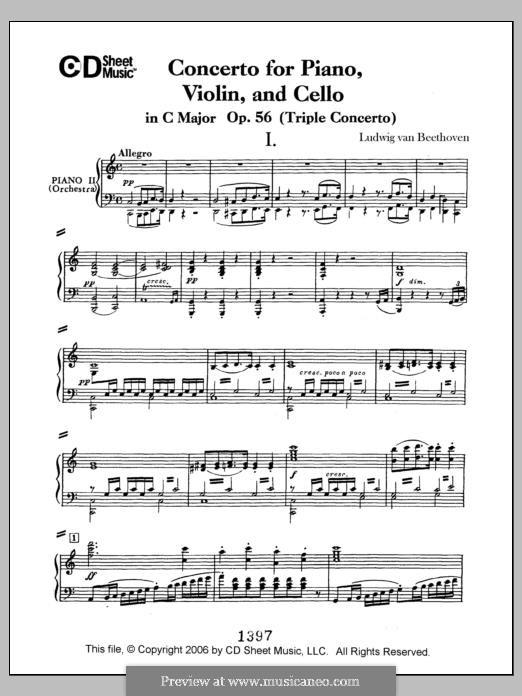 Concerto for Violin, Cello, Piano and Orchestra , Op.56: Version for two pianos four hands by Ludwig van Beethoven