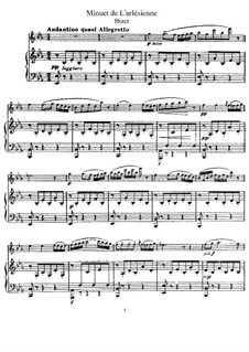 Suite II: Minuet, for flute and piano – score by Georges Bizet