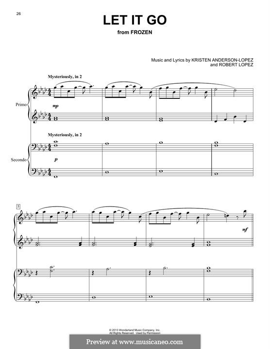 Piano version: For four hands by Robert Lopez, Kristen Anderson-Lopez