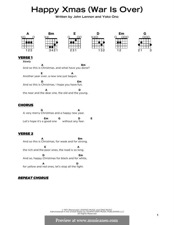 Vocal version: Lyrics and chords by John Lennon, Yoko Ono